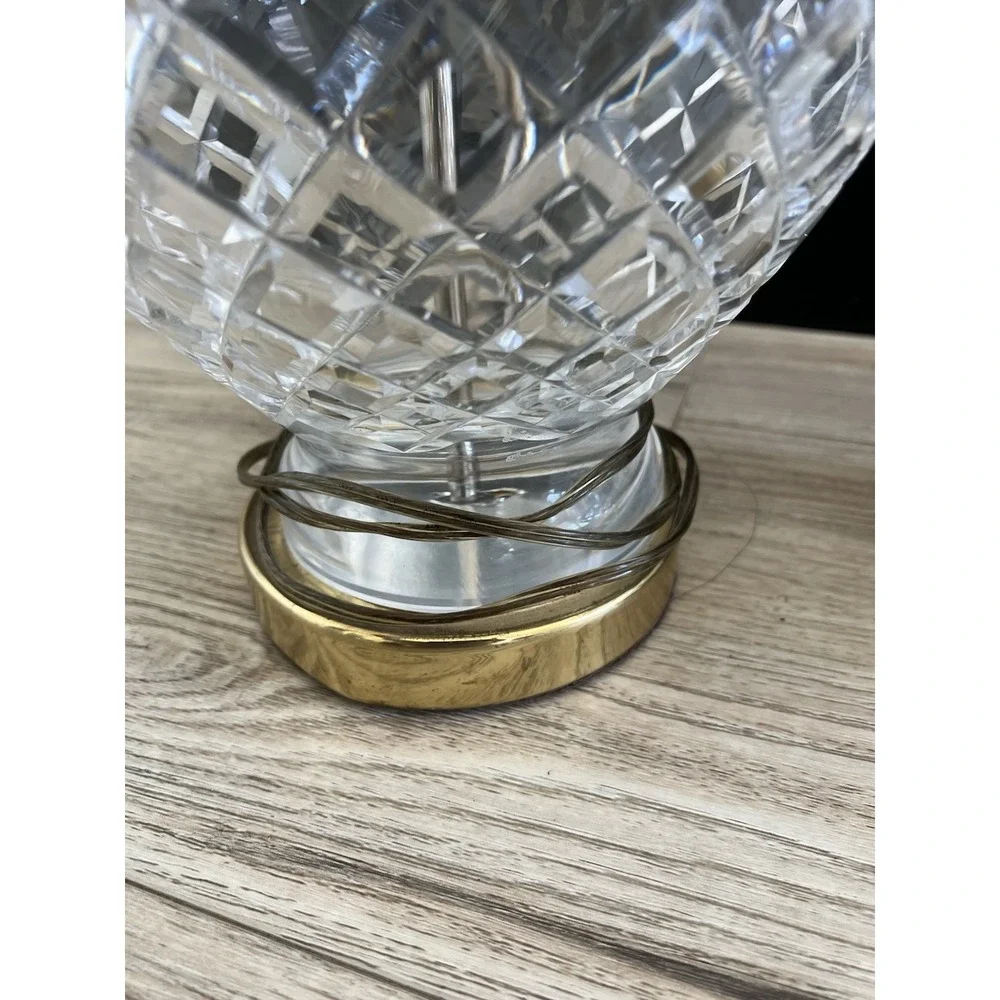 Beautiful Pair Of Waterford Crystal And Brass Table Lamps